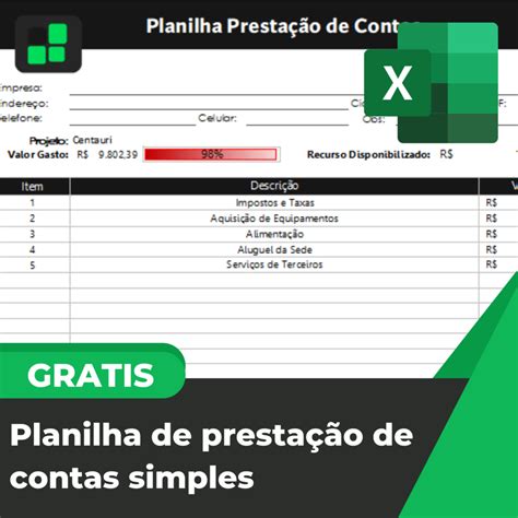 Planilha De Presta O De Contas Simples Smart Planilhas