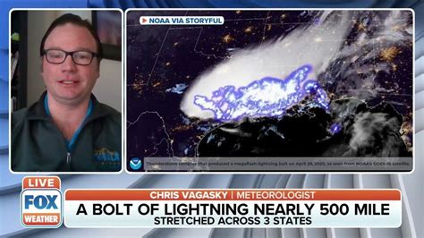 Us Lightning Bolt Stretching Across 3 States Sets World Record For Longest Flash Fox Weather