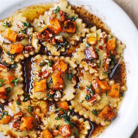 Butternut Squash Ravioli with Brown Butter Sauce and Pecans - Julia's Album