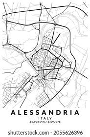 Alessandria Italy City Map Alessandria City Stock Illustration 2055626396