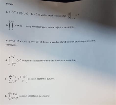 Solved Sorular 1 4x2e In X Z 4e 0 Ile Verilen Kapal Chegg