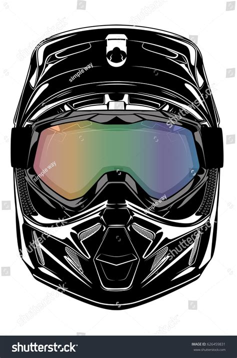 Casque Moto En Terre De Motocross Image Vectorielle De Stock Libre