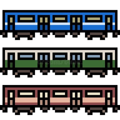 Vector Pixel Art Train Side Stock Vector - Illustration of icon, train: 102309018