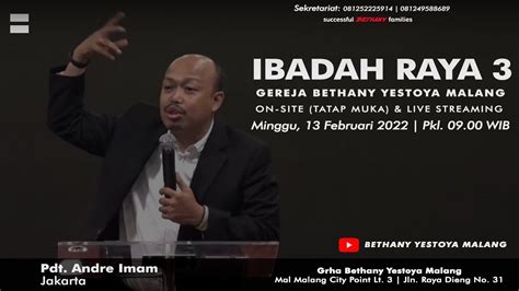 Ibadah On Site Tatap Muka Live Gereja Bethany Yestoya