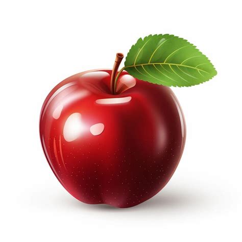 Premium AI Image A Red Apple With A Green Leaf On It