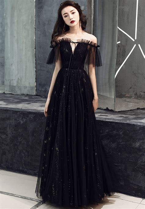 Black Tulle Long Prom Dress Black Evening Dress On Luulla