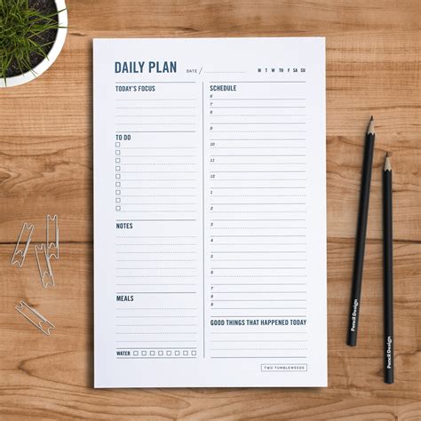 Daily Planning Pad Time Box Daily Planner Notepad With To Do List