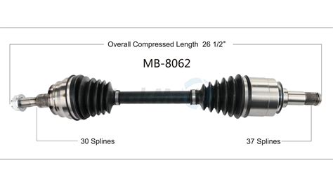 CV Axle Shaft Front Driver Side Surtrack MB 8062