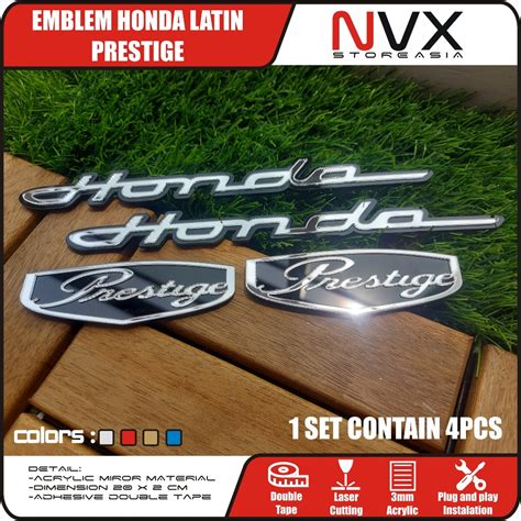 Jual 1 SET 4PCS EMBLEM HONDA LATIN LOGO EMBLEM PRESTIGE AKRILIK