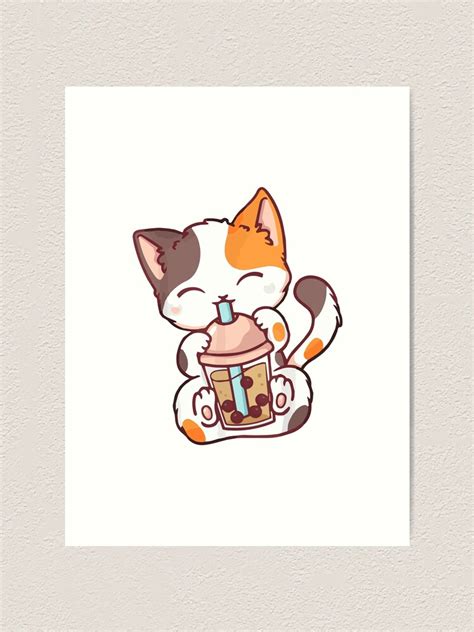 Shiba Loves Bubble Tea Cat Boba Tea Bubble Tea Anime Kawaii Art