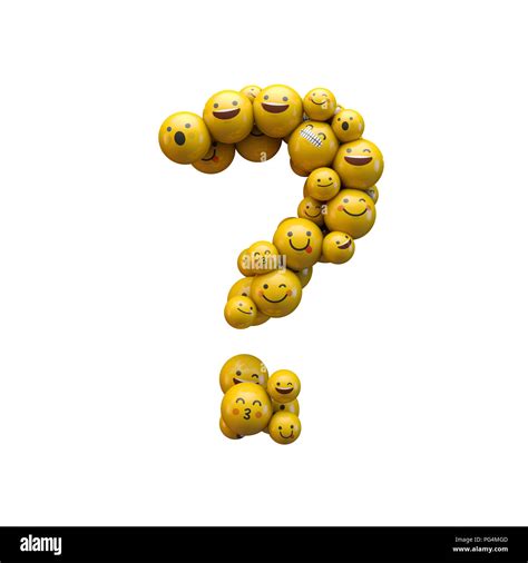 Question mark emoji character font. 3D Rendering Stock Photo - Alamy