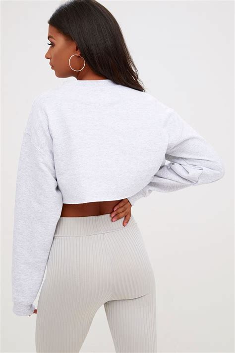 Grey Ultimate Cropped Sweatshirt Tops Cropped Sweater Cropped Grey Sweatshirt Crop Sweatshirt