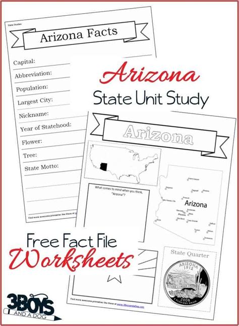 Arizona State Fact File Worksheets Study Unit Wyoming State