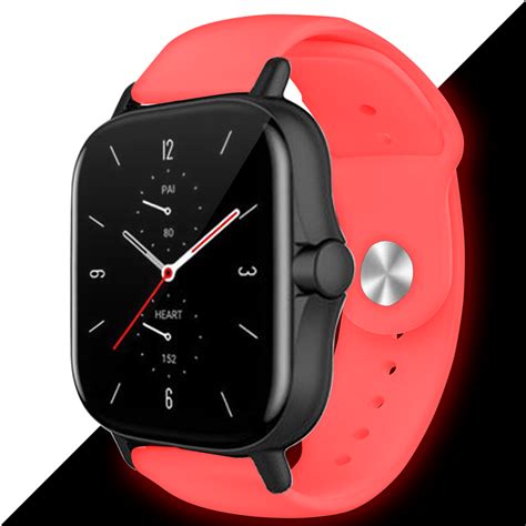 Amazfit Gts Lichtgevend Siliconen Bandje Rood Smartwatchbanden Nl