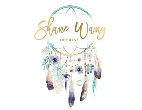 Boho Logo Bohemian Logo Design Dreamcatcher Logo Branding Package