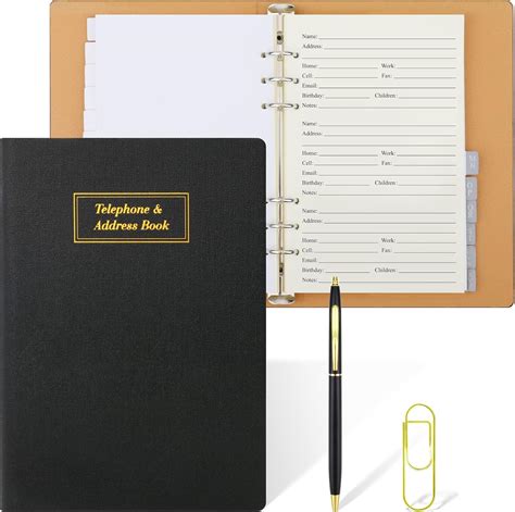 Refillable Address Book With Alphabetical Tabs Large Print