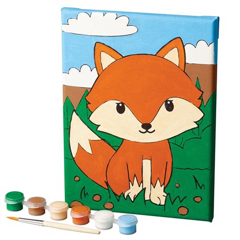 Hello Hobby Paint Your Own Fox Canvas Walmart