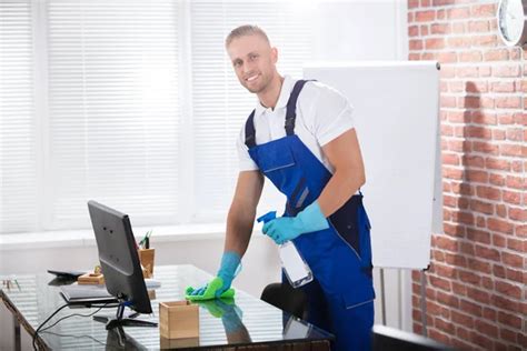 Male Janitor Cleaning Floor Stock Photo Andreypopov