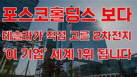 상한가 포스코홀딩스 보다 테슬라가 직접 고른 2차전지 이 기업 세계 1위 됩니다 2차전지관련주 에코프로비엠 주식전망