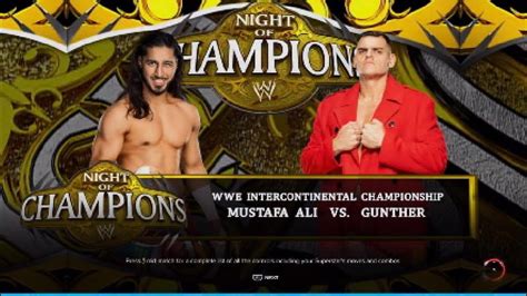 Night Of Champions Gunther Vs Mustafa Ali For The Wwe