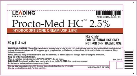 Procto Med Hc Fda Prescribing Information Side Effects And Uses