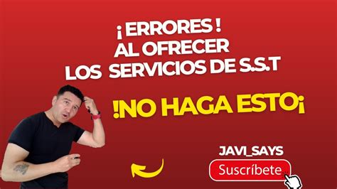 Evita Cometer Estos Errores Al Ofrecer Servicios De Sst Youtube