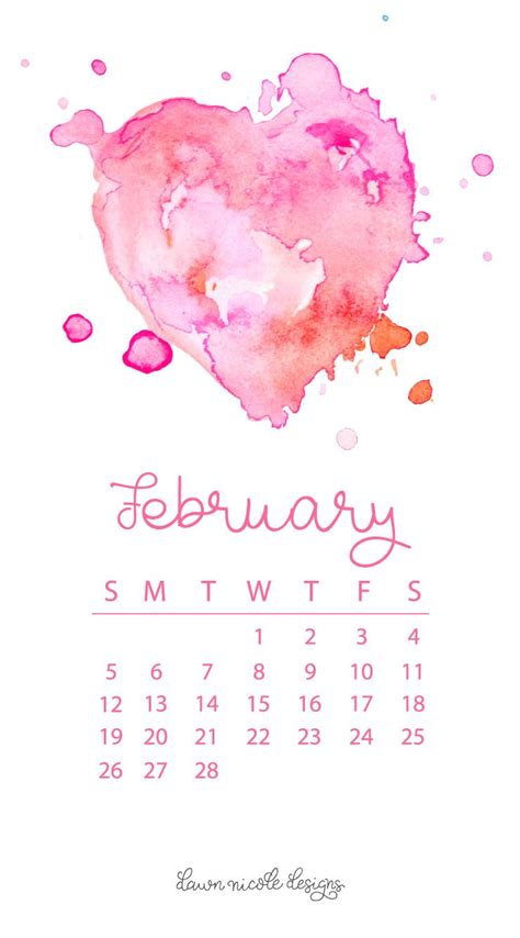 February Wallpaper Calendar