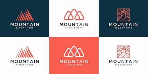 Ensemble De Logo De Montagne Créatif Avec Collection De Conception De