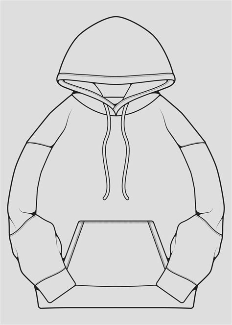 Download Hoodie Oversized Outline Drawing Vector Hoodie Oversized In A