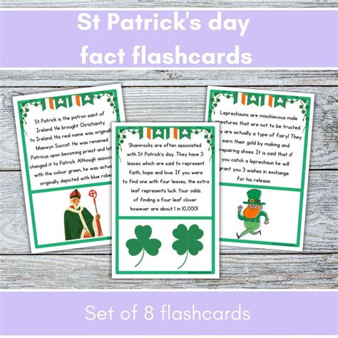 St Patrick S Day Fact Flashcards St Patrick S Day Printables St