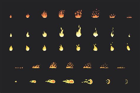 Cartoon Fire Flame Animation Sprite Set🔄 Descubra a emoção do jogo com ...