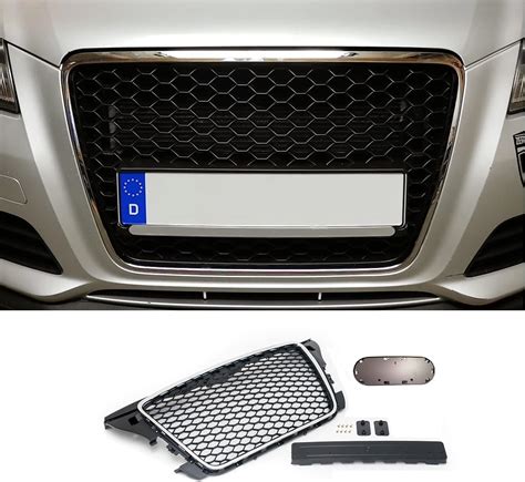 Fits For Audi A3 8P Facelift Badgeless Mesh Grill Front Chrome