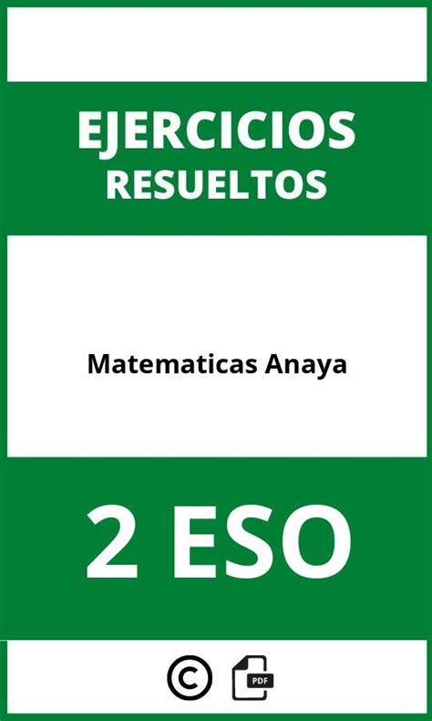 Ejercicios Matematicas 2 ESO Anaya PDF 2024