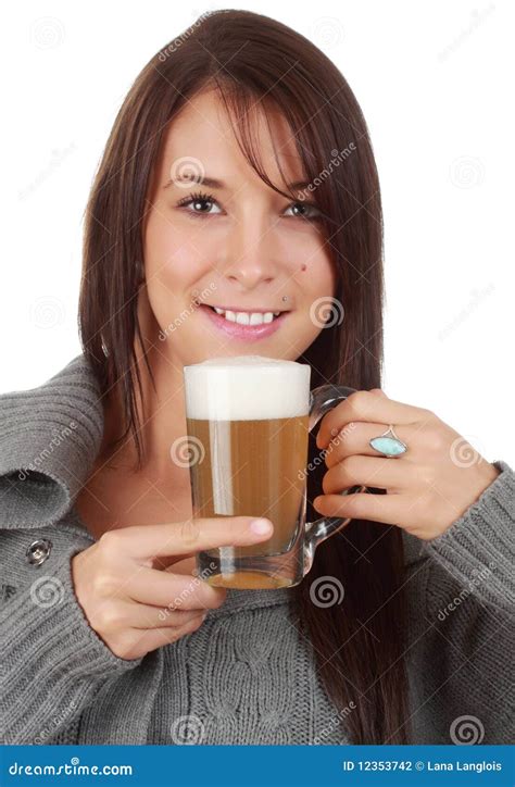 Girl With Beer Mug Stock Photo Image Of Alcohol Golden 12353742