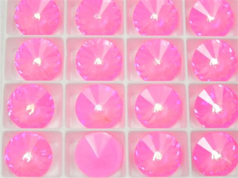 Ultra Hot Pink AB UNF 12mm Or 14mm Swarovski 1122 Rivoli Stones Etsy