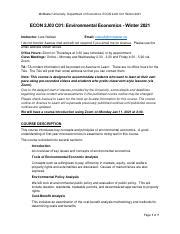 Econ J Course Outline Winter Pdf Mcmaster University