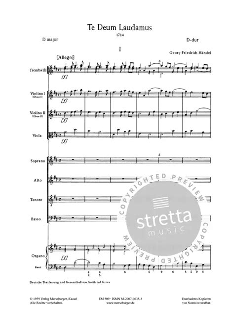 Te Deum laudamus D Dur von Georg Friedrich Händel im Stretta Noten