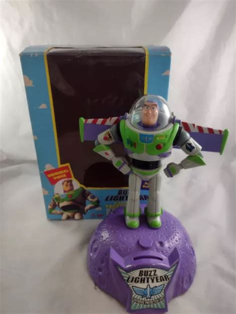 DISNEY PIXAR TOY Story Buzz Lightyear Talking Piggy Money Bank Figure