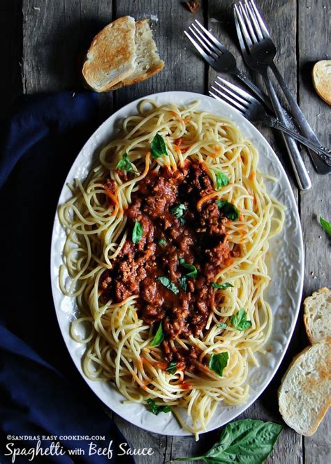 Quick And Easy Spaghetti With Beef Sauce Sandras Easy Cooking