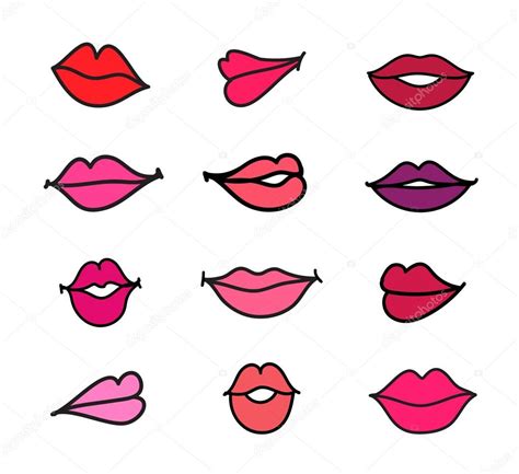 Dibujos Animados Labios Femeninos Vector De Stock Marylia