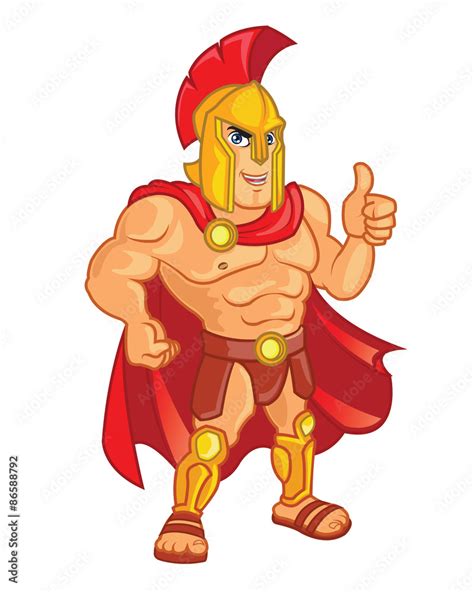 Vecteur Stock Spartan Warrior Cartoon Adobe Stock