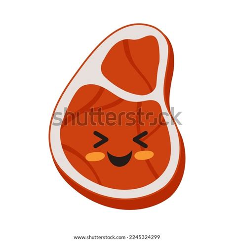 Beef Steak Cute Smiling Face Ketogenic Stock Vector (Royalty Free ...