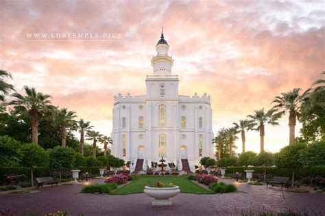 St. George Temple Heavenly Sunset - LDS Temple Pictures