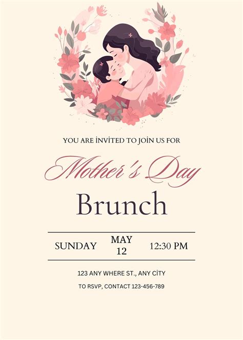 Editable Mothers Day Brunch Invitation Printable Mother S Day Brunch Invite Mobile Mothers Day