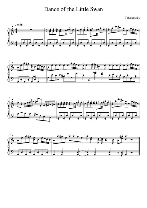 Dance Of The Little Swans Tchaikovsky Ease Sheet Music For Piano Solo Easy