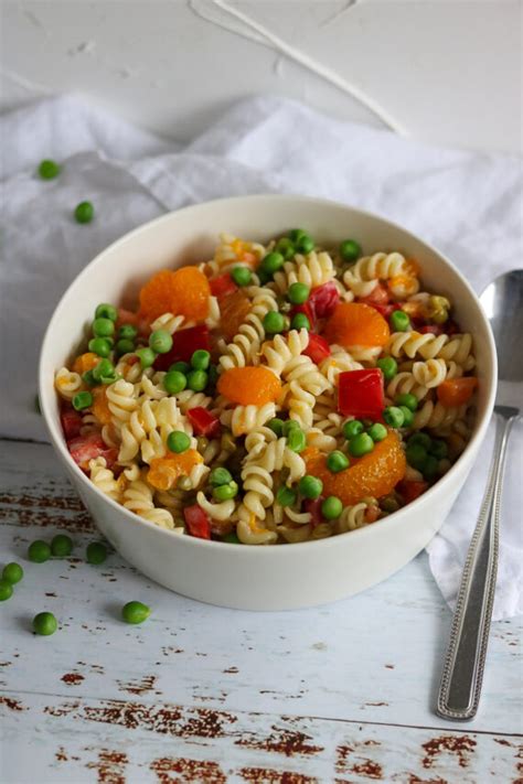 Schneller Nudelsalat Mit Mandarinen Und Erbsen