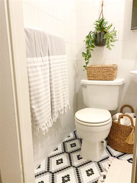 NYC Rental Bathroom Makeover With Floor Tiles Crystal Ann Interiors