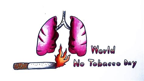 How to draw World no tobacco day 31st May วาดรปวนงดสบบหรโลก วาด