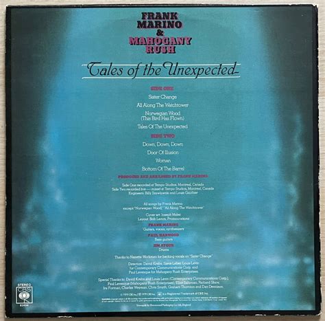 Frank Marino Mahogany Rush Tales Of The Unexpected LP 1979 UK CBS