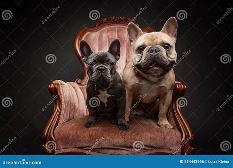 Portrait Of Two French Bulldogs Stock Photo Image Of Doggy Alone